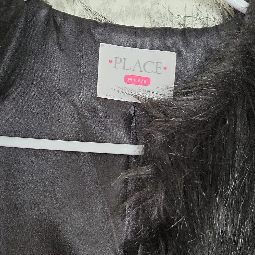 The Children's Place Black Faux Fur Vest
